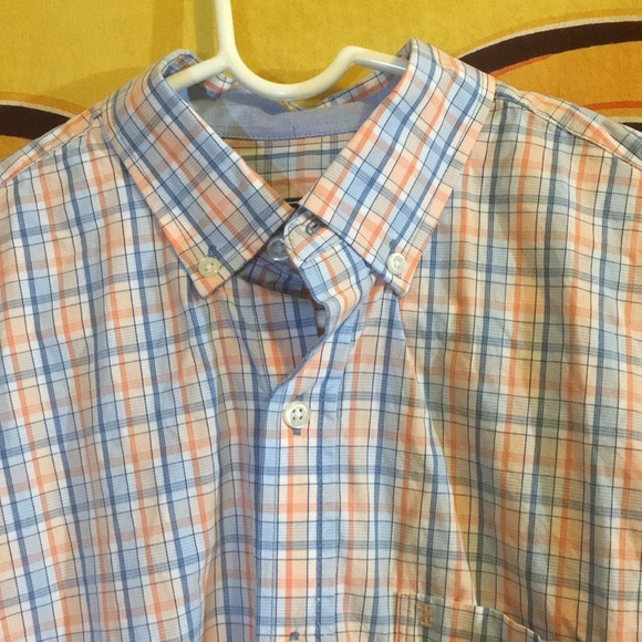 Izod coral and blue button down sizeSm - Picture 2 of 5